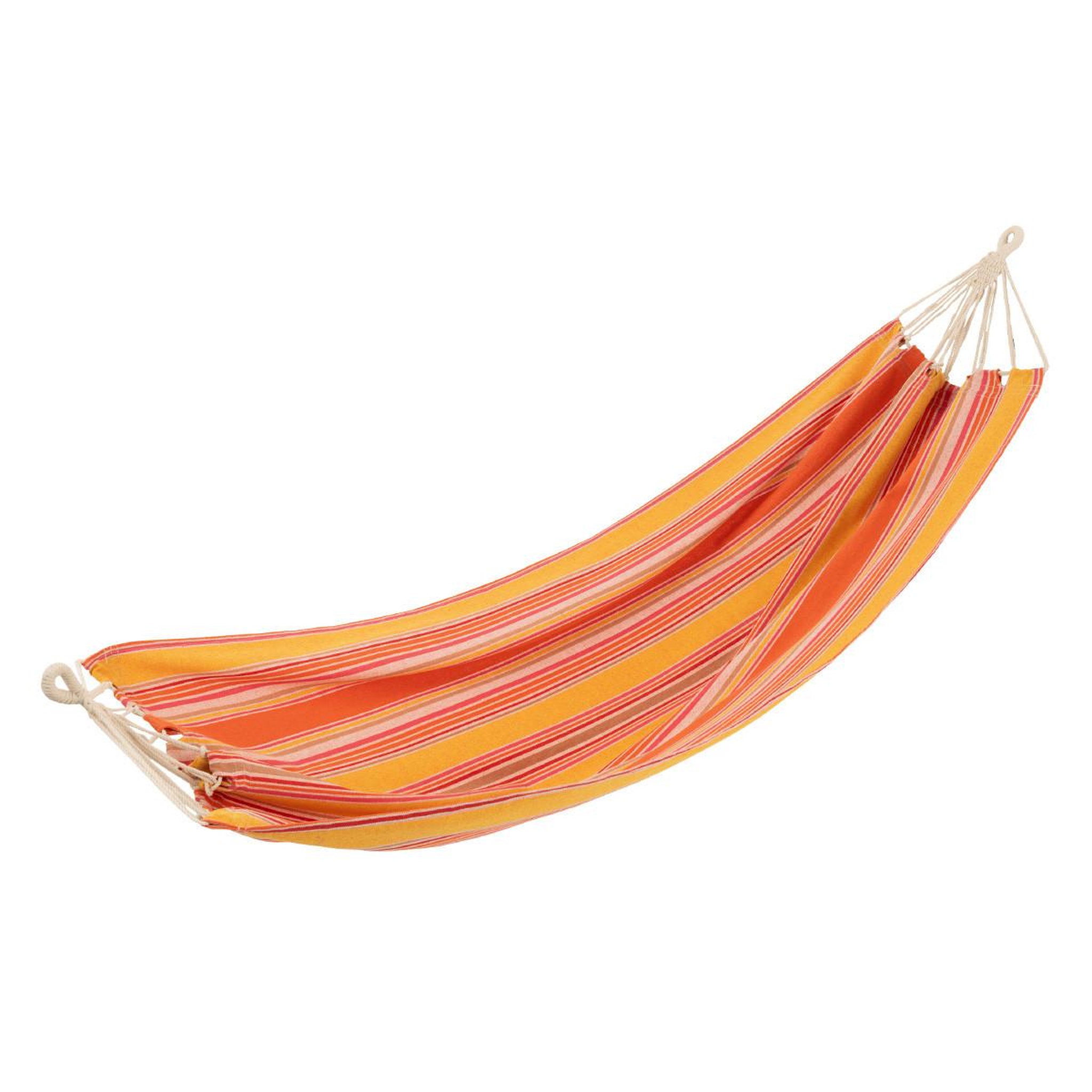 J-LINE Hamac en tissu  rayures  200cm orange
