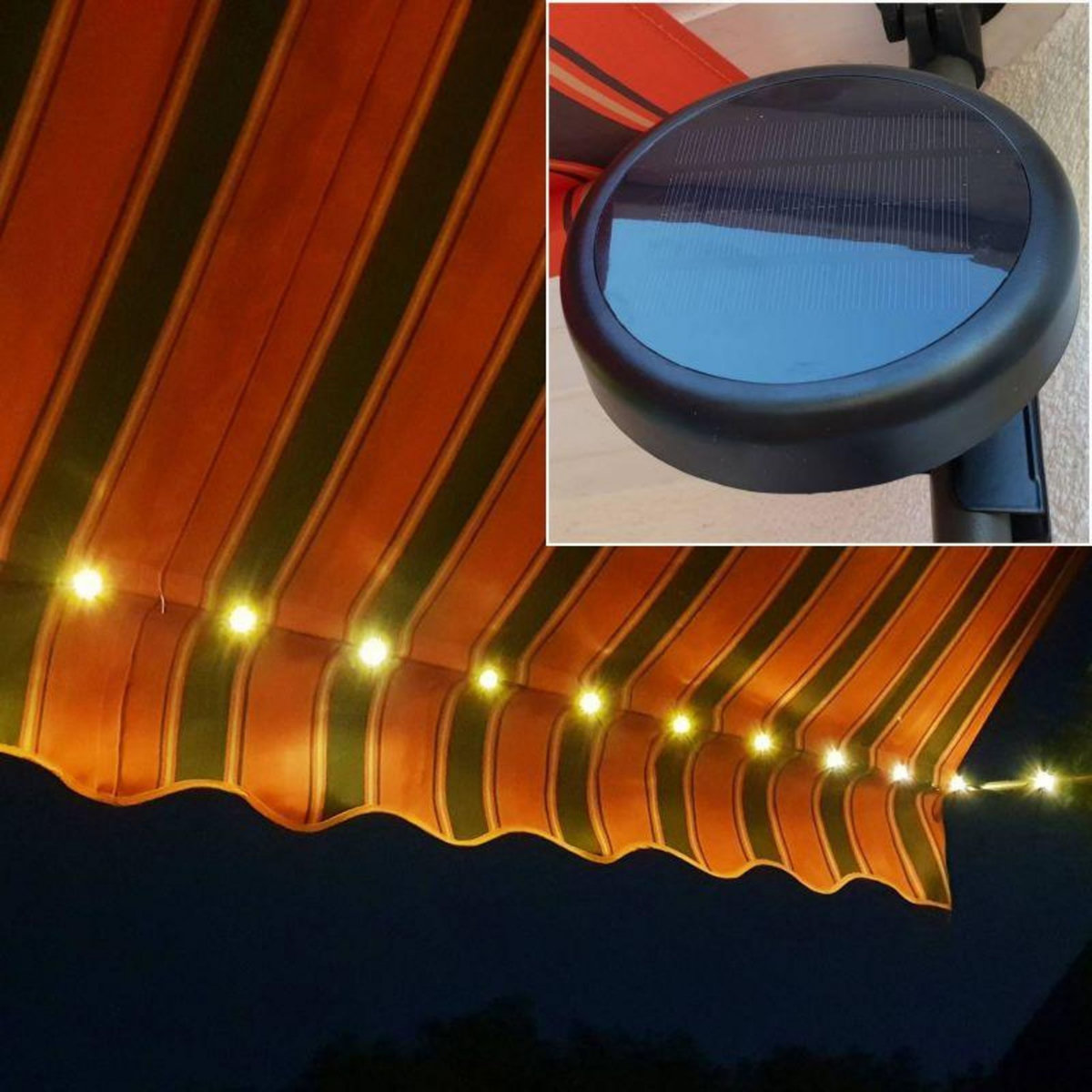 BLUMIE Store banne 250x150 cm avec éclairage led et manivelle