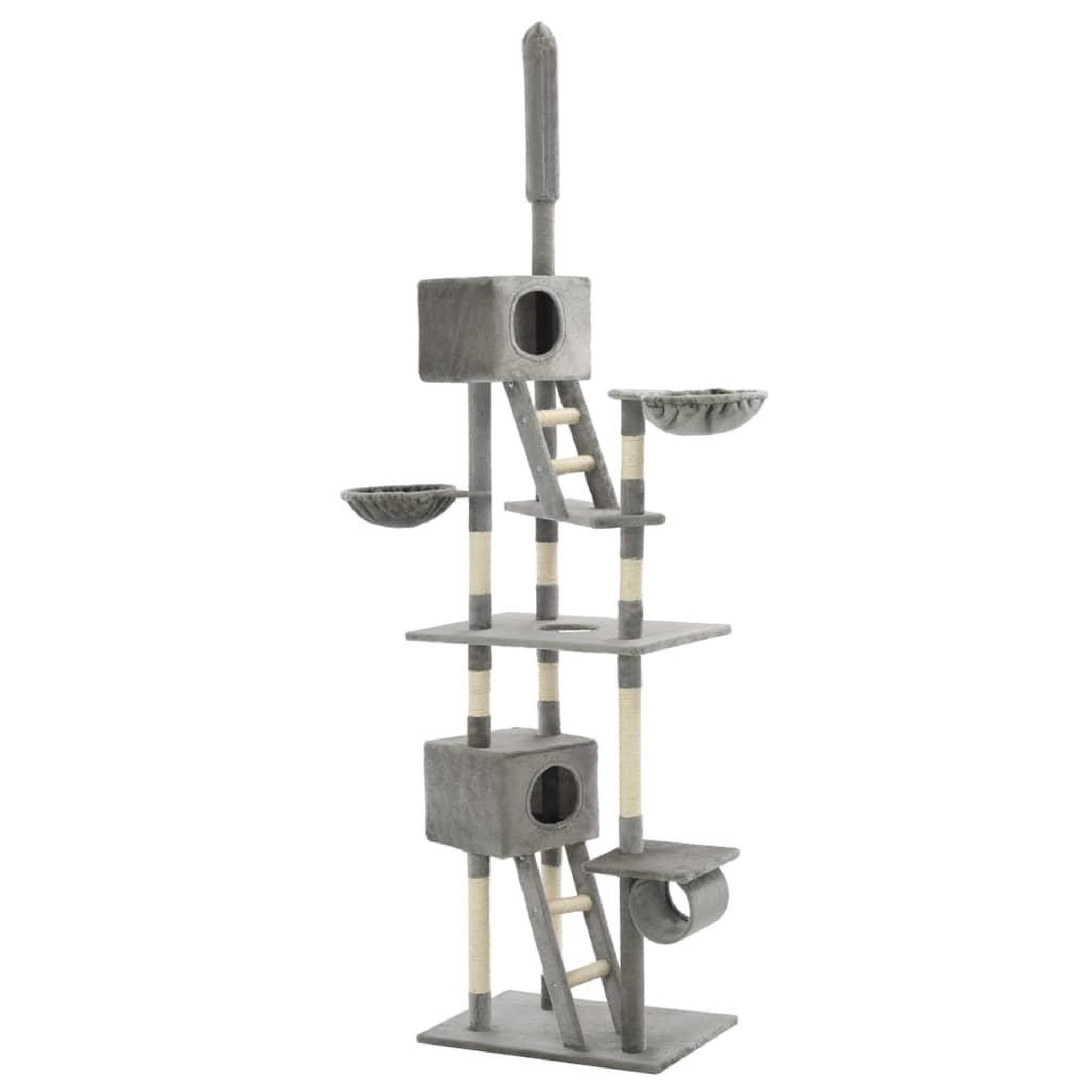 Voir la diapositive 2 : VIDAXL Arbre a chat avec griffoirs en sisal 230-260 cm Gris