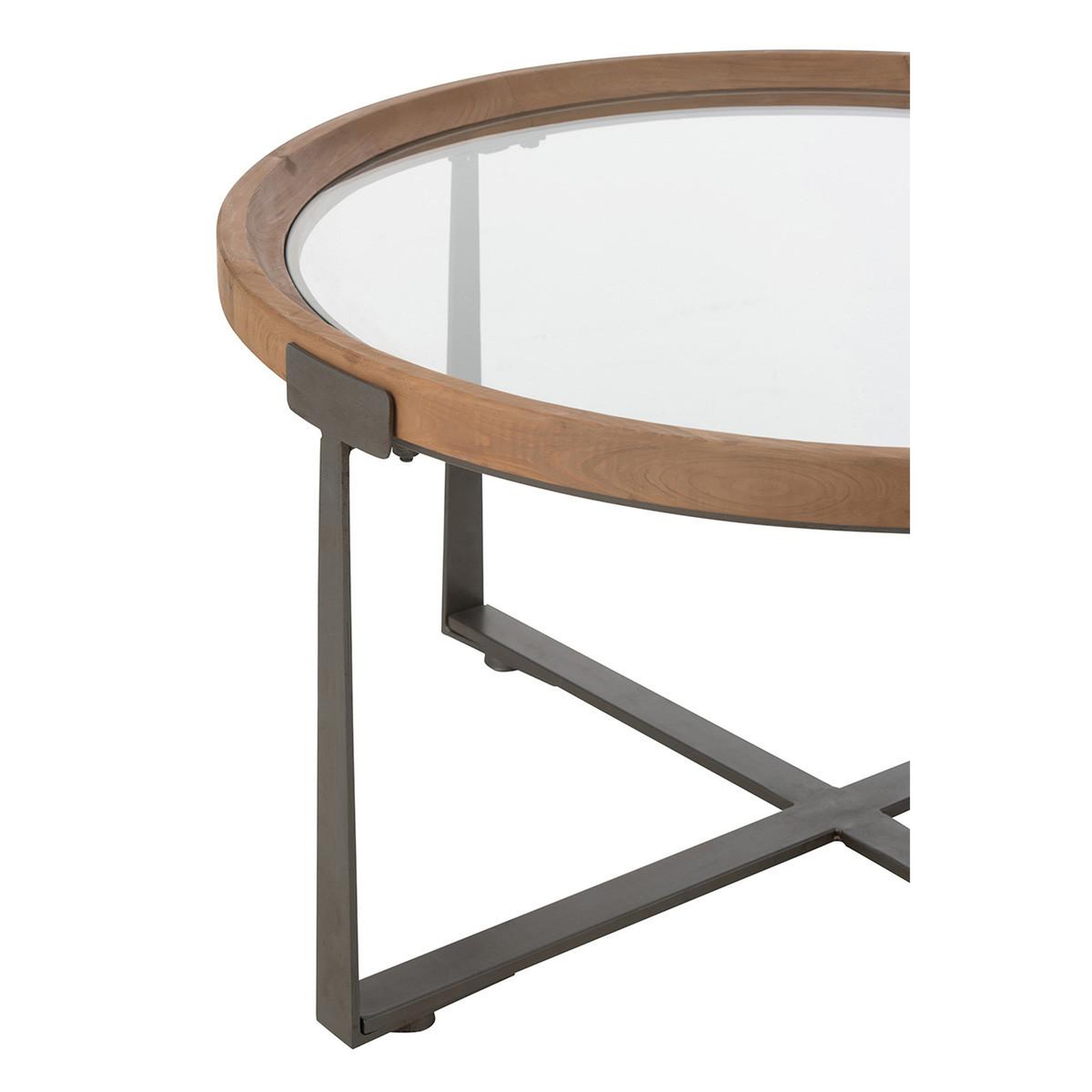 Voir la diapositive 5 : J-LINE Lot de 2 tables basses en verre  luki  80cm naturel