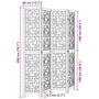 Voir la diapositive 6 : VIDAXL Cloison de separation 4 panneaux marron bois paulownia massif