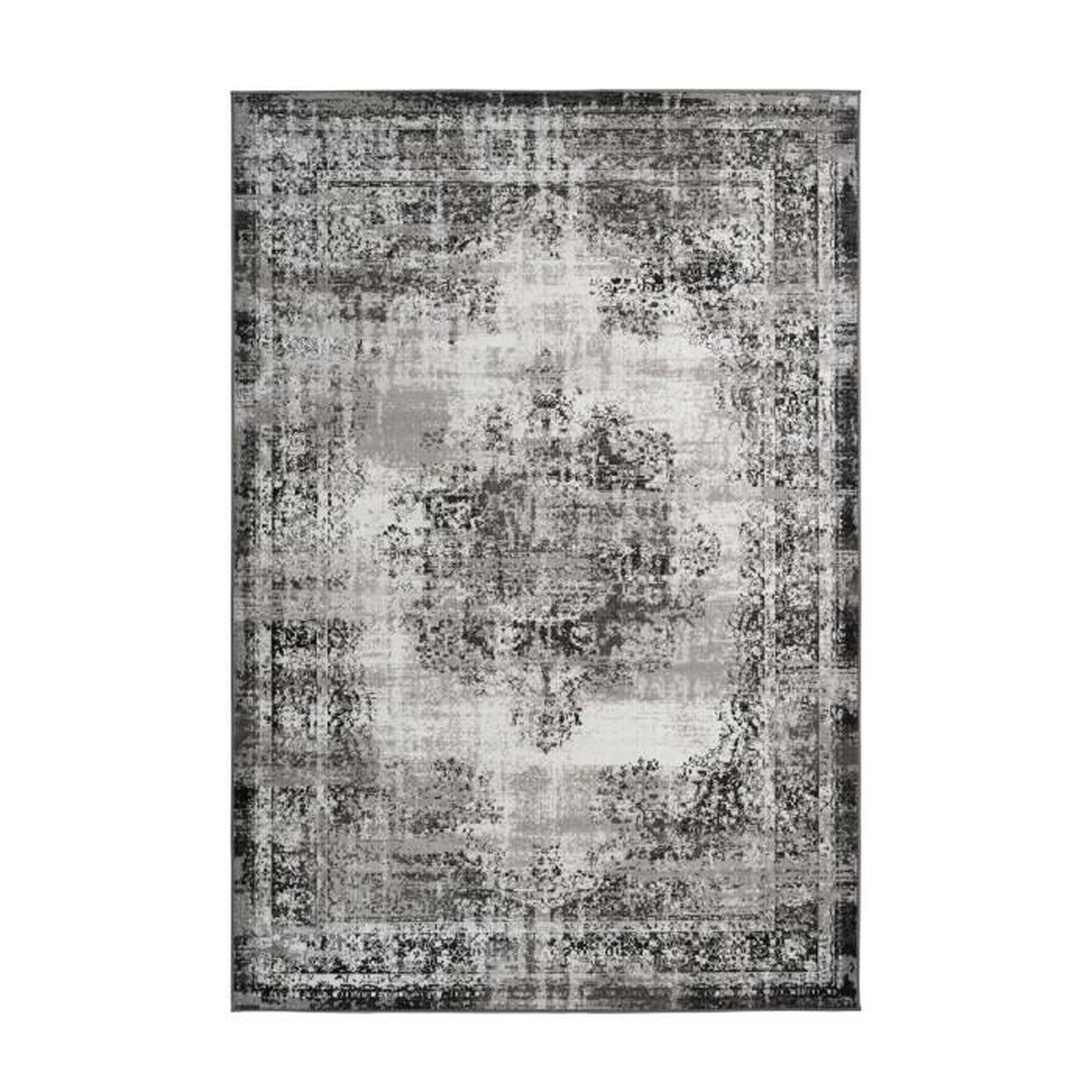 Paris Prix Tapis Effet Vieilli à Poils Courts  Ariya  Anthracite. Coloris disponibles : Gris