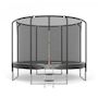 Voir la diapositive 1 : JUMP4FUN Trampoline Semi-Pro 12FT / 366cm Noir avec Filet de sécurité, Tapis de saut, Coussin de protection, Echelle