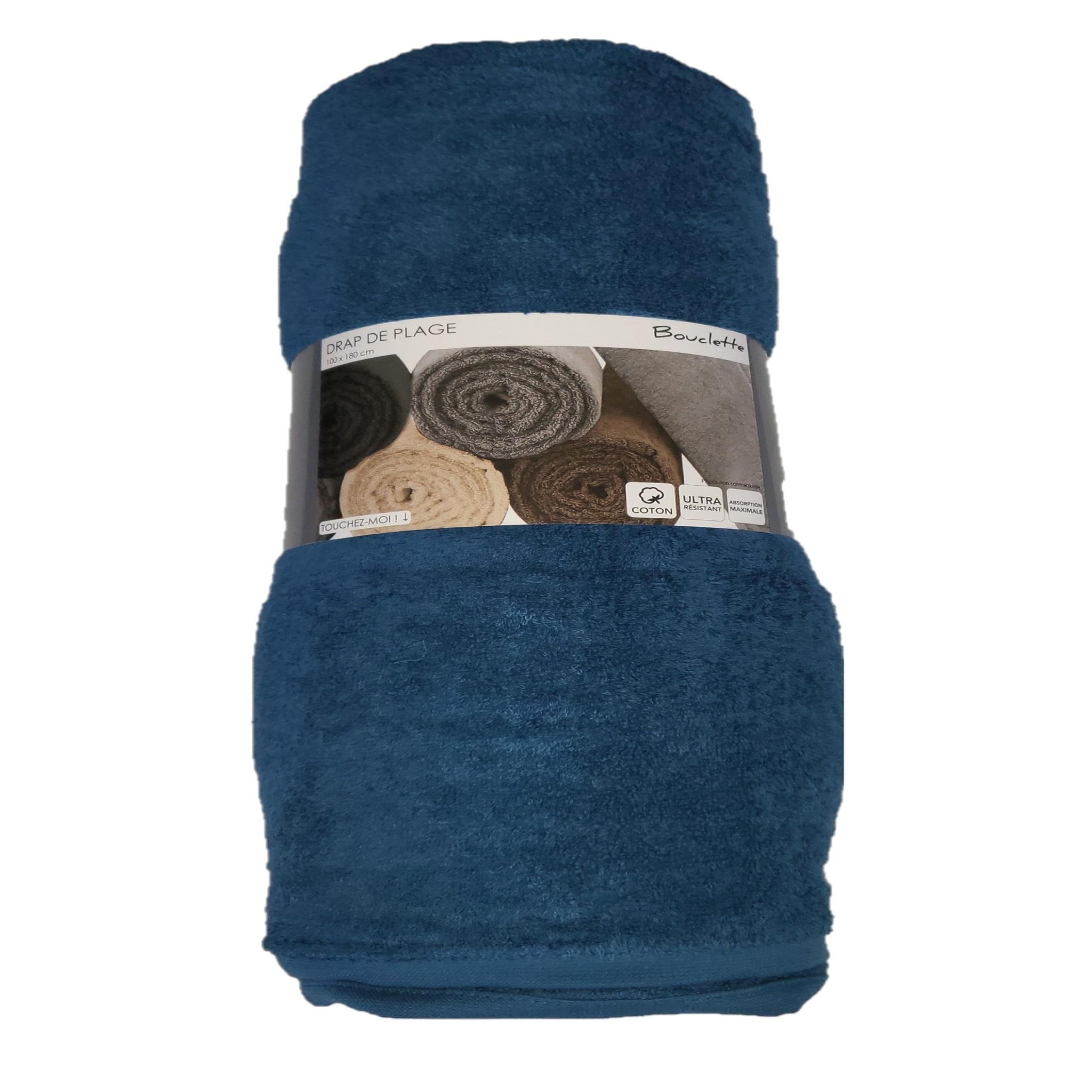 Voir la diapositive 1 : Eden Serviette drap de plage bouclette uni maxi