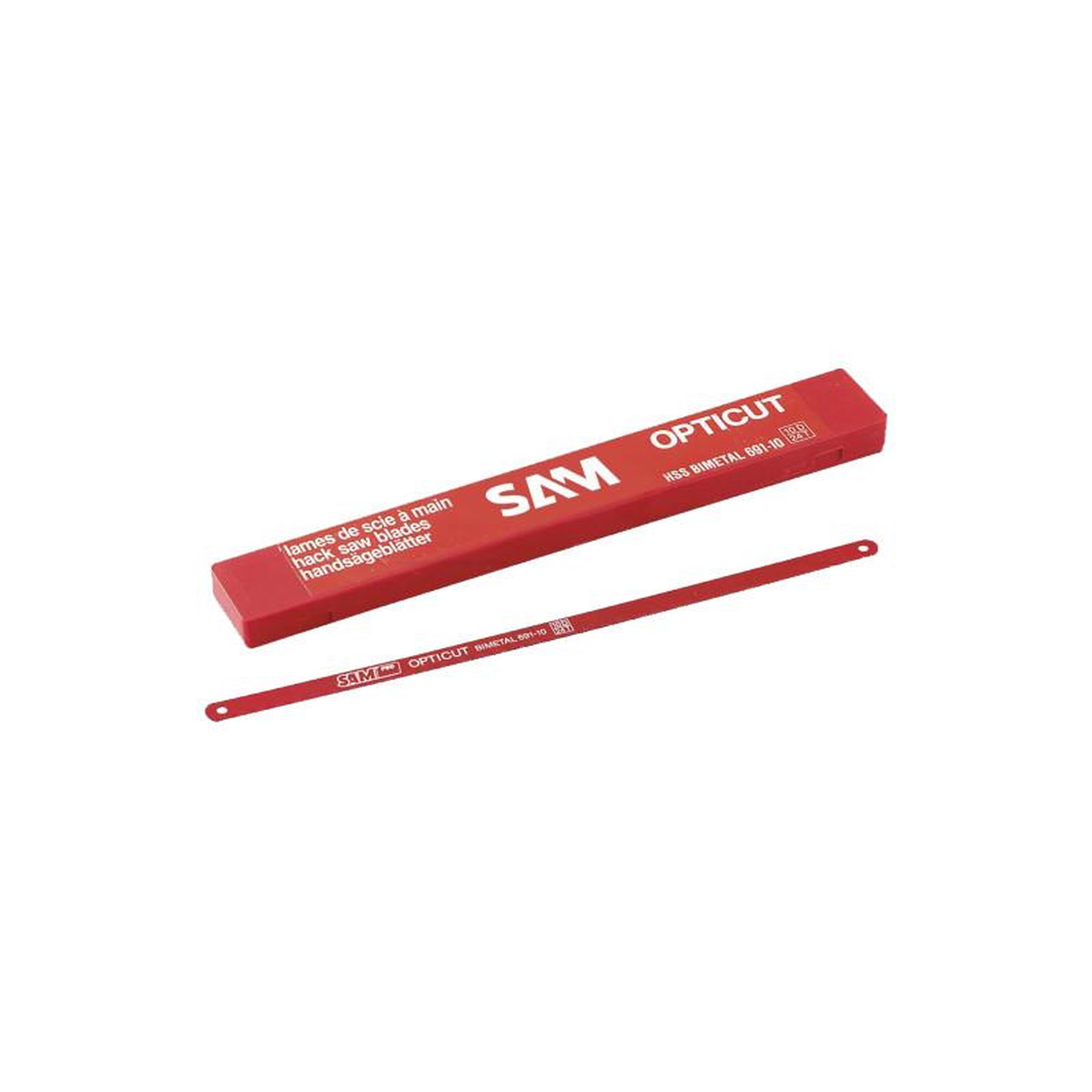 SAM OUTILLAGE Boîte de 10 lames de scie à métaux HSS bi métal Opticut SAM OUTILLAGE 691 E10A