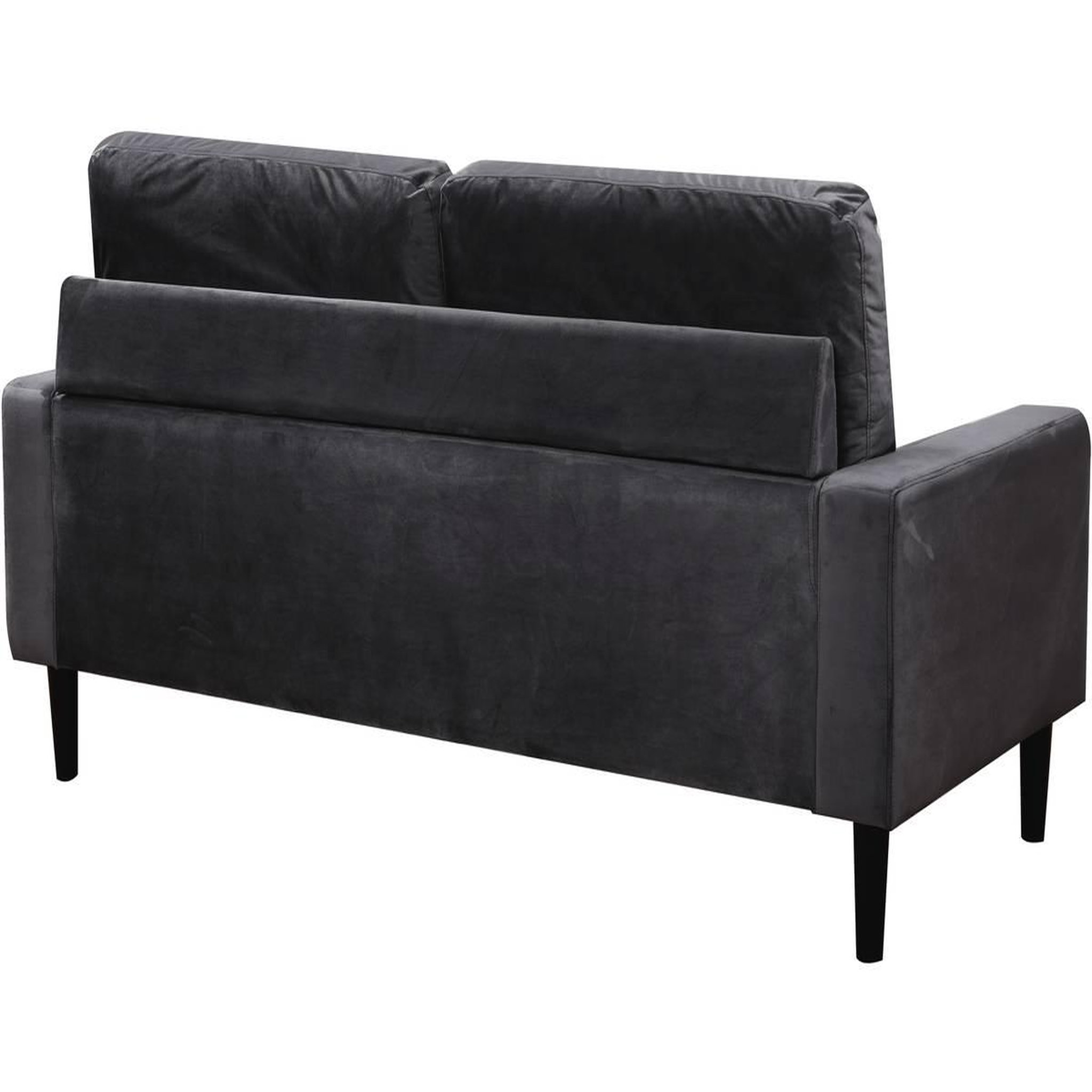 Voir la diapositive 4 : Habitat et Jardin Canapé droit fixe en velours  Monika  - 3 places - Gris