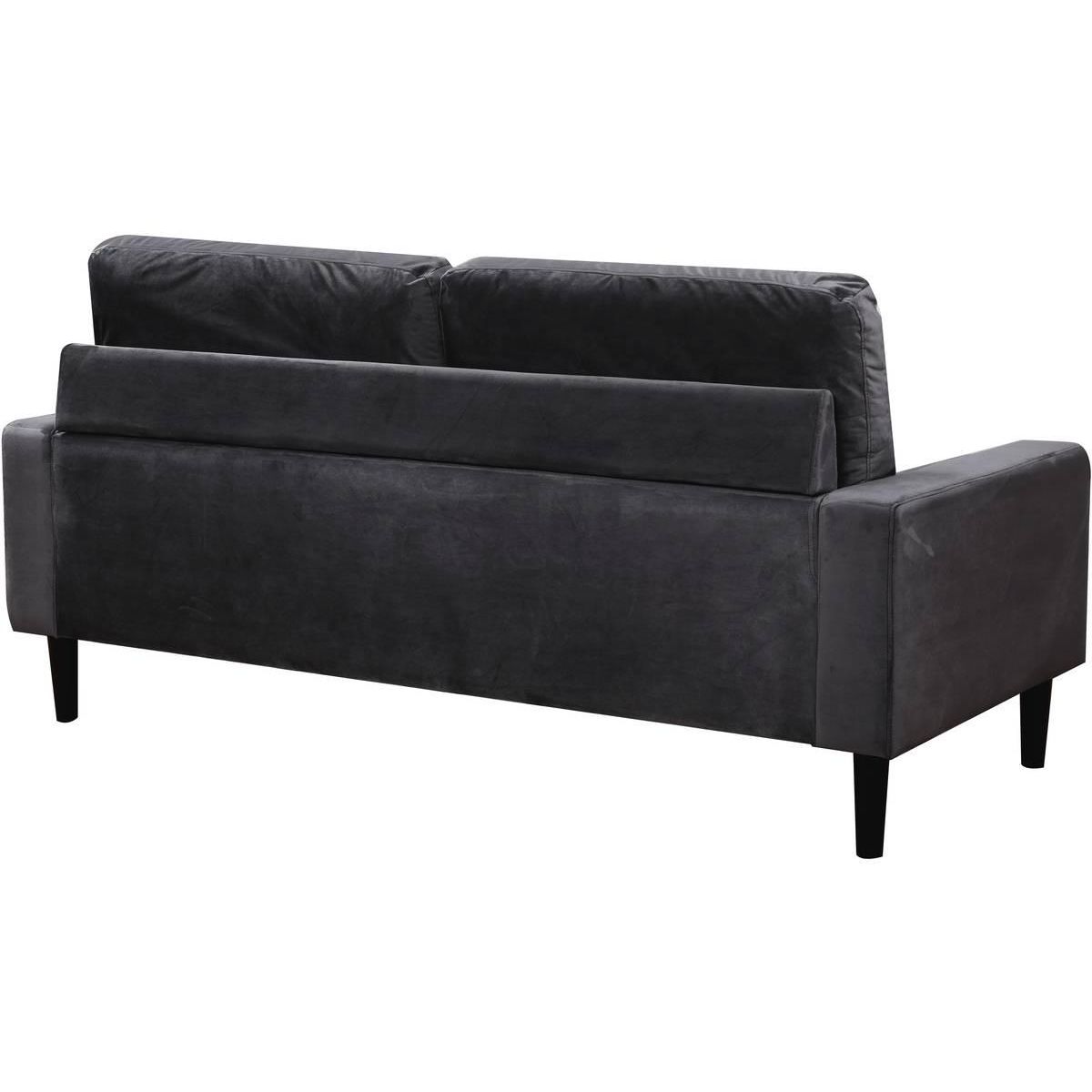 Habitat et Jardin Canapé droit fixe en velours  Monika  - 3 places - Gris