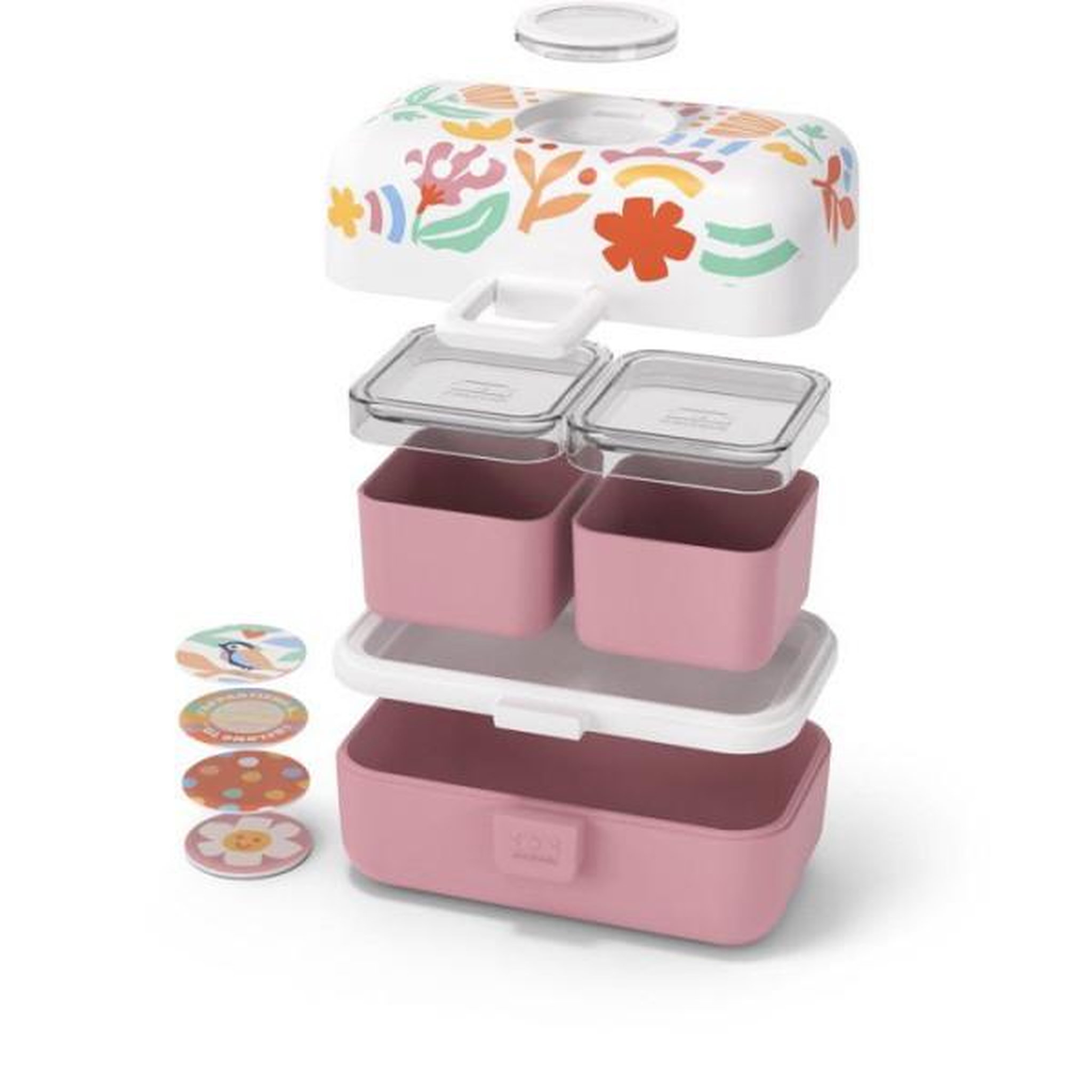 Voir la diapositive 2 : monbento Lunch Box Enfant - MONBENTO - 3 Compartiments - Sans BPA - MB Tresor Papercut
