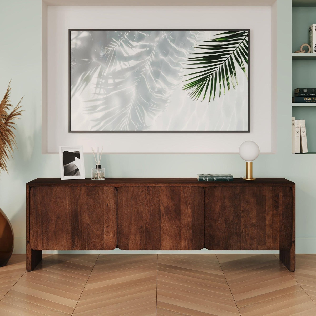 Rendez vous déco Meuble TV en bois de manguier 3 portes 150 cm-Achille