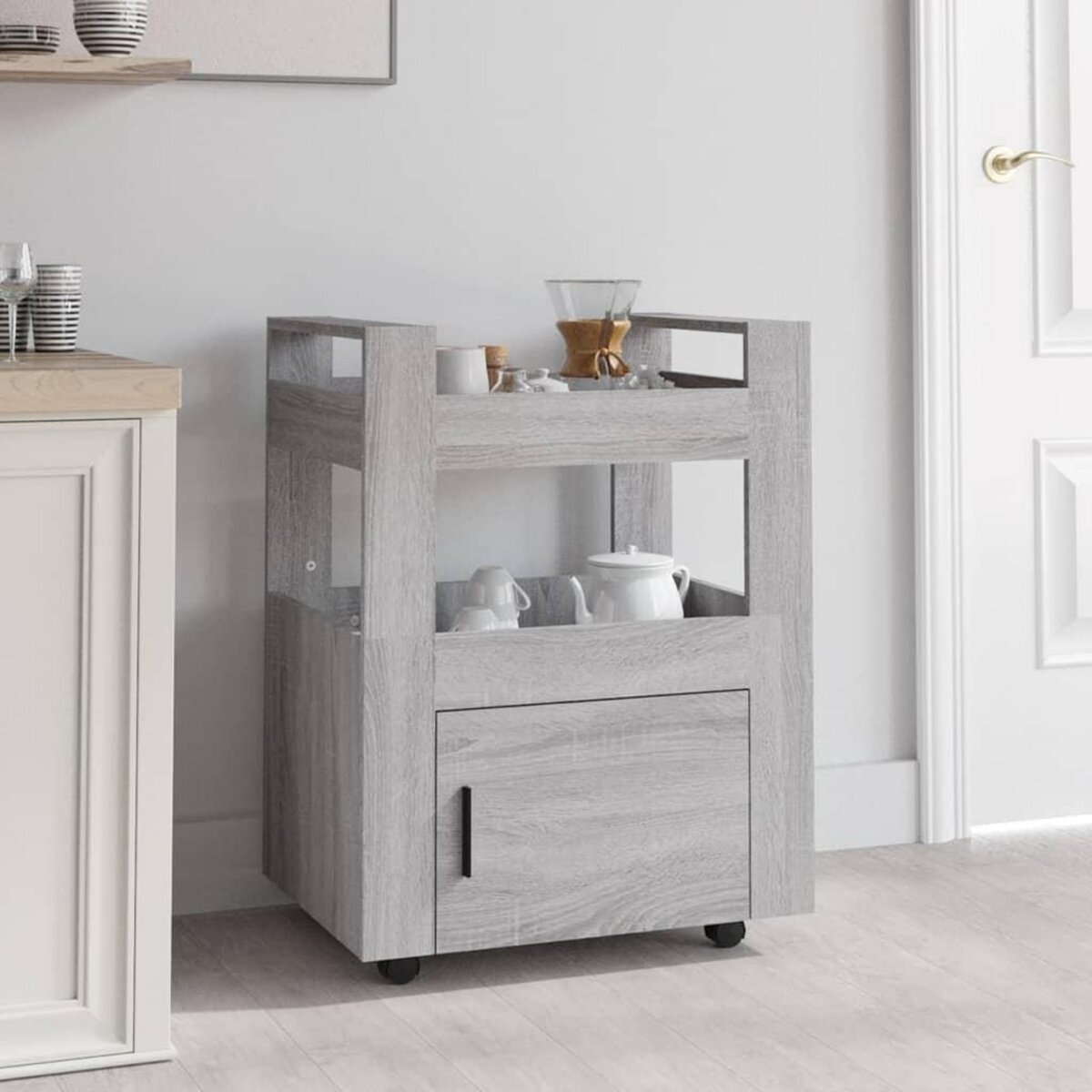 VIDAXL Chariot de cuisine Sonoma gris 60x45x80 cm Bois d'ingenierie