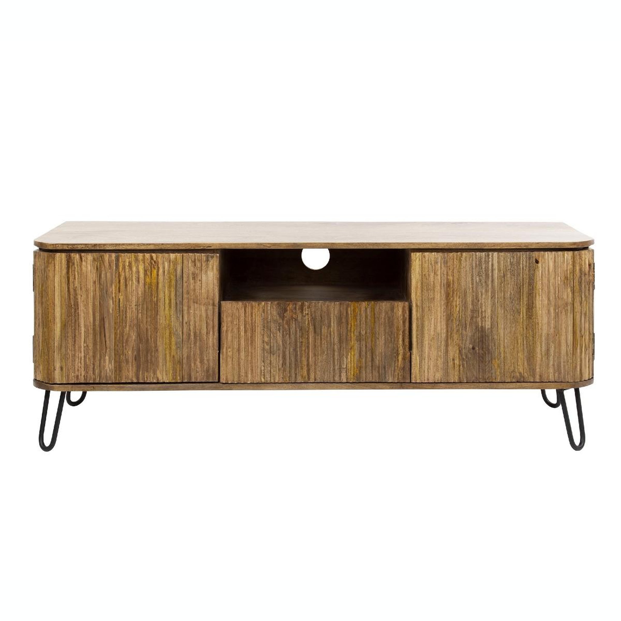 JLC KREATION Meuble tv en bois de manguier massif 2 portes-1 tiroir wago
