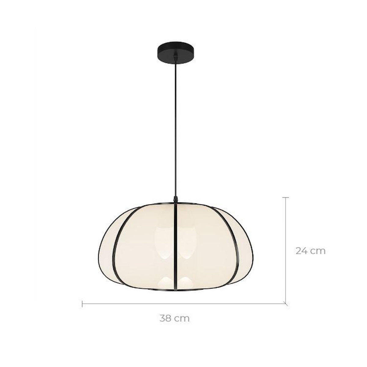 Rendez vous déco Suspension en bambou noir D38 cm-Hana