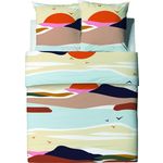 Les Ateliers du Linge Parure de housse de couette 100% coton 57fils safa. Coloris disponibles : Bleu