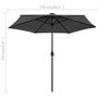 Voir la diapositive 6 : VIDAXL Parasol de jardin et lumieres LED mat en aluminium anthracite
