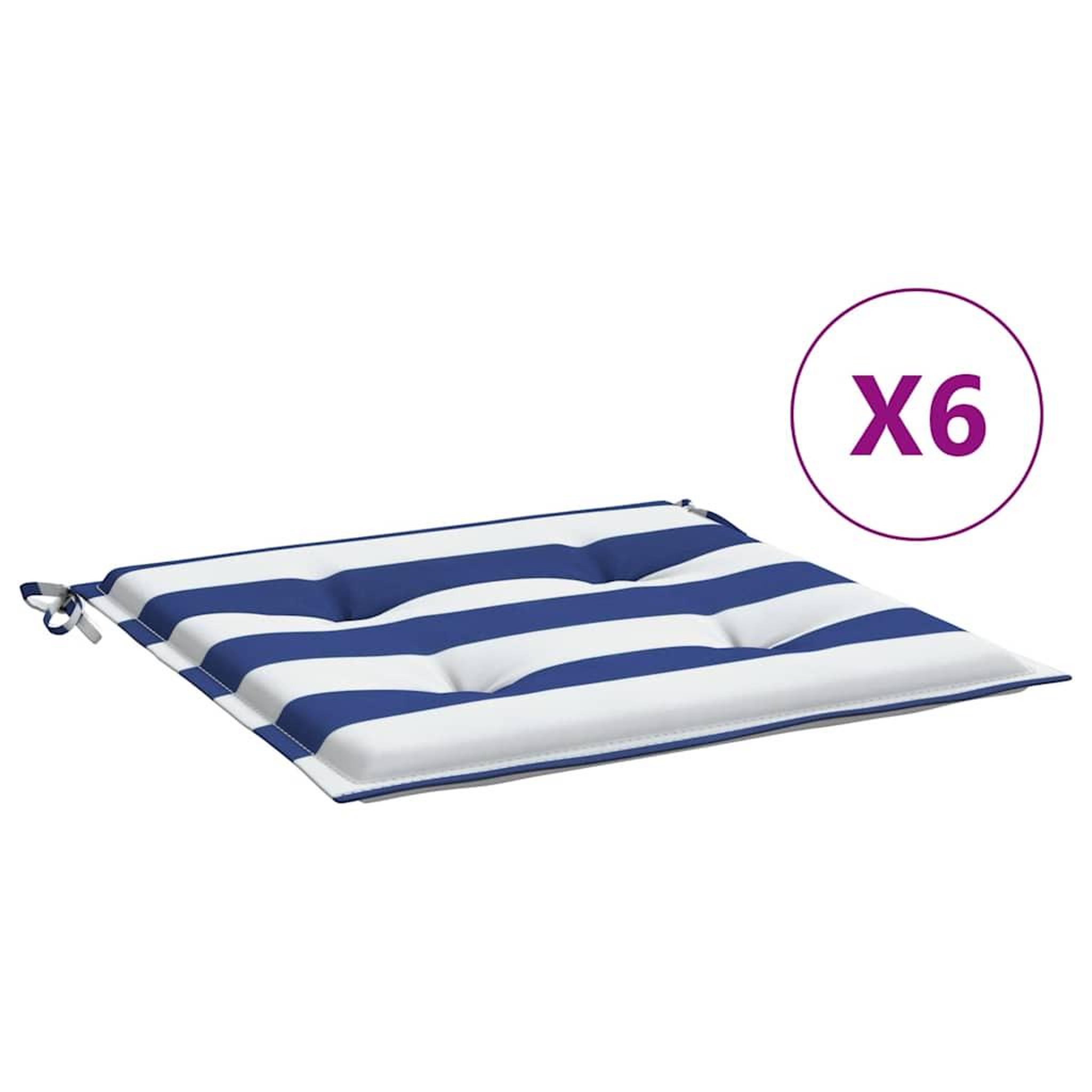 Voir la diapositive 2 : VIDAXL Coussins de chaise de jardin lot de 6 50x50x3 cm tissu