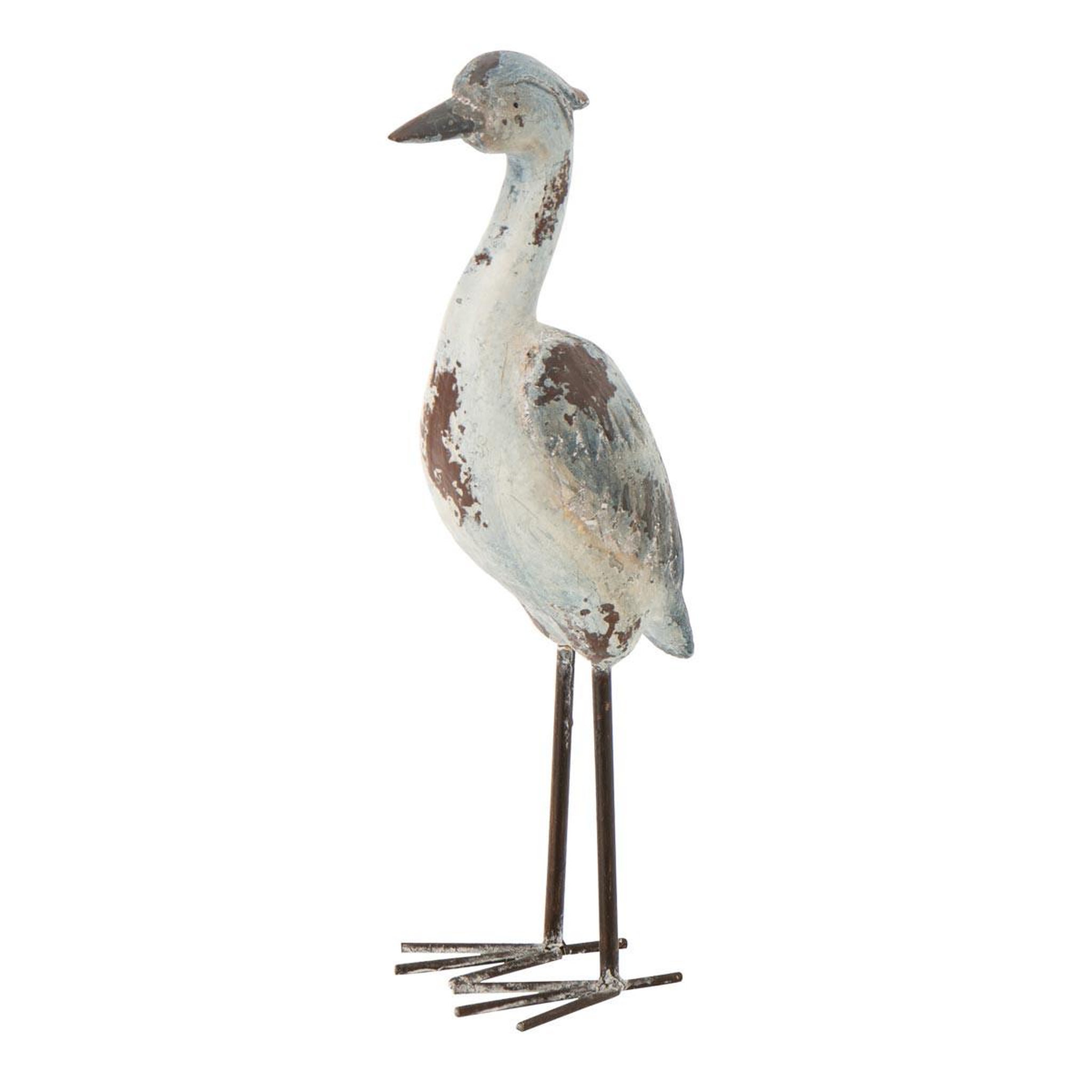 J-LINE Statue oiseau d'extérieur  basil  51cm bleu