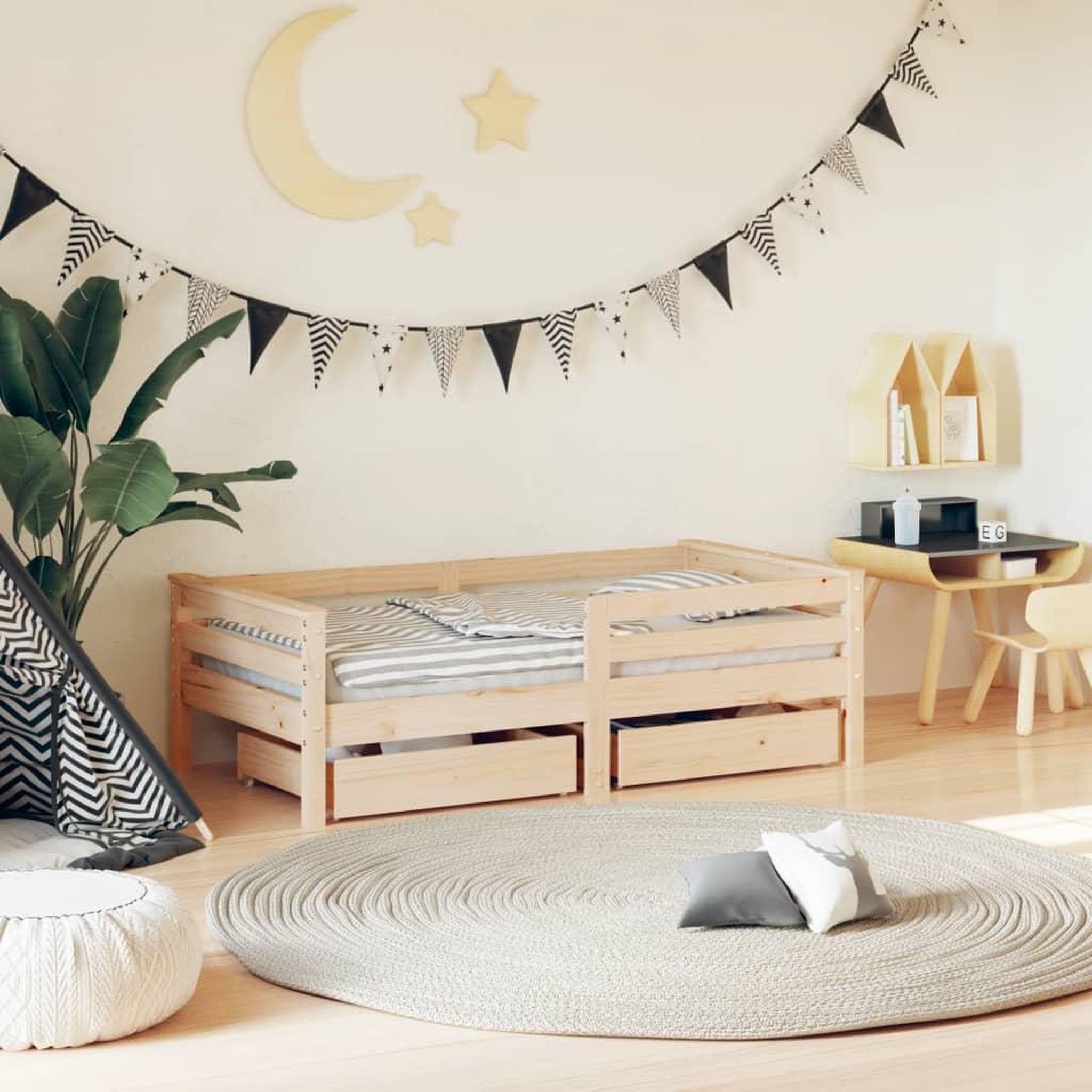 VIDAXL Cadre de lit enfant avec tiroirs 70x140 cm bois de pin massif