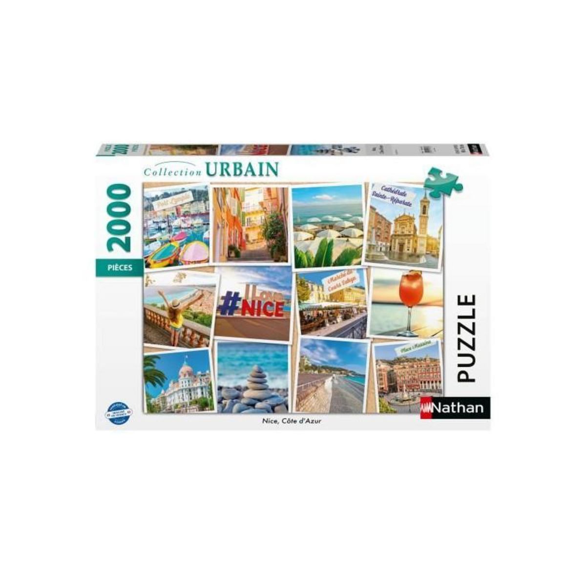 RAVENSBURGER Puzzle 2000 pieces Nice, Côte d'Azur, Adultes et enfants des 14 ans, Collection Urbain, France, 12001613, Nathan