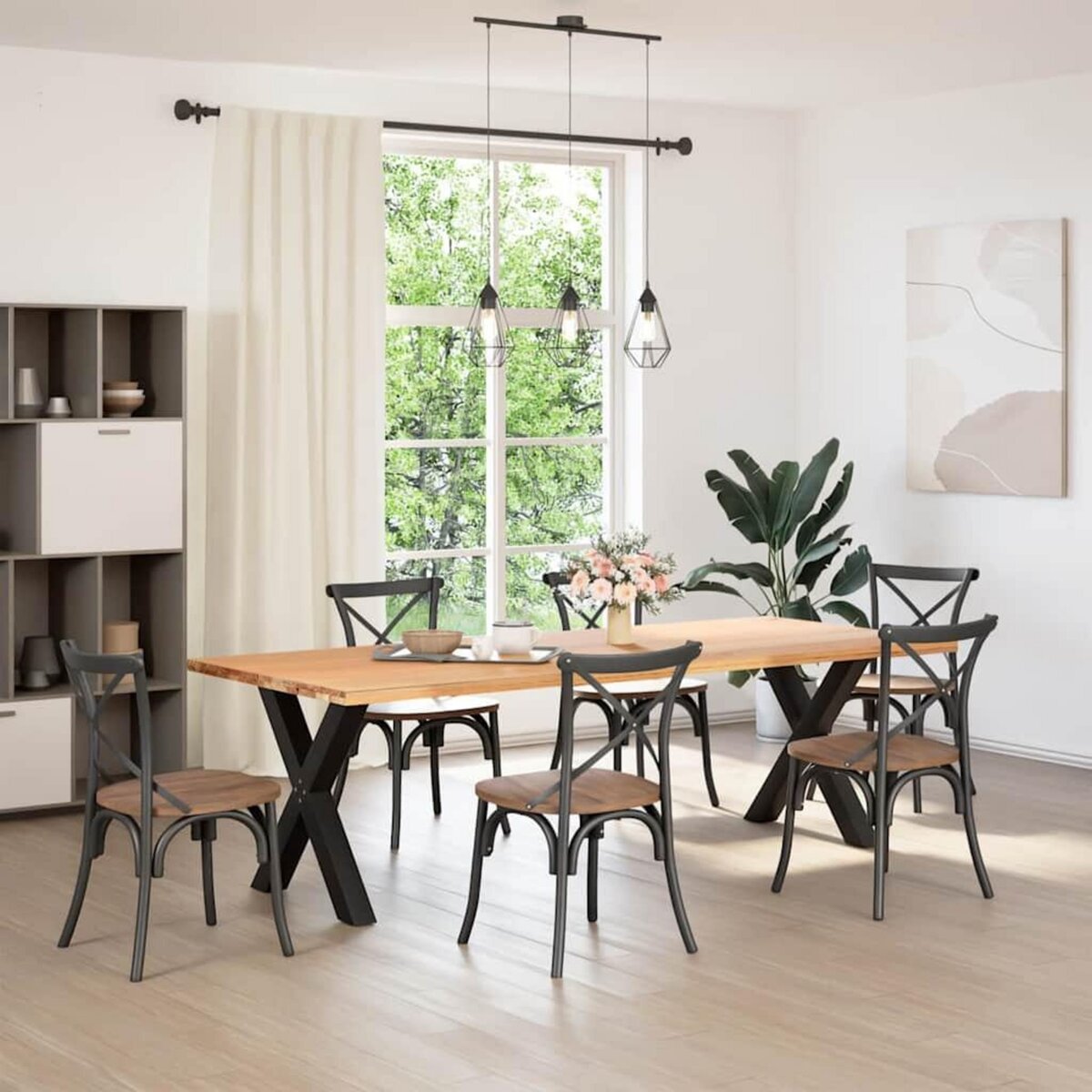 VIDAXL Pieds de table a manger forme de X 2 pcs noir 80x(72-73) cm