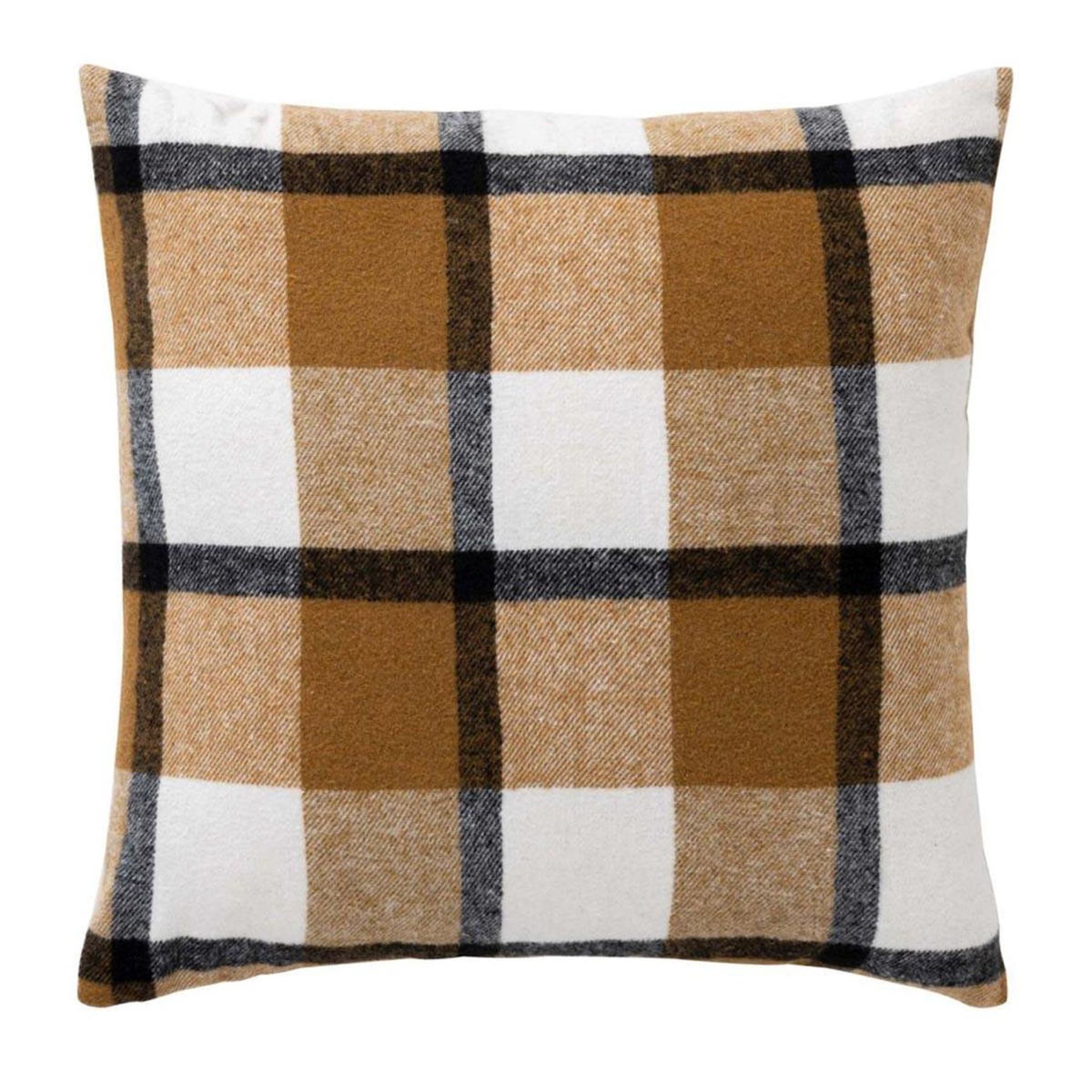 Paris Prix Coussin Tartan en Velours  Ecossais  45x45cm Camel