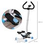 Voir la diapositive 3 : HOMCOM Stepper Fitness avec guidon ergonomique - écran LCD multifonction - résistance réglable - acier blanc bleu noir