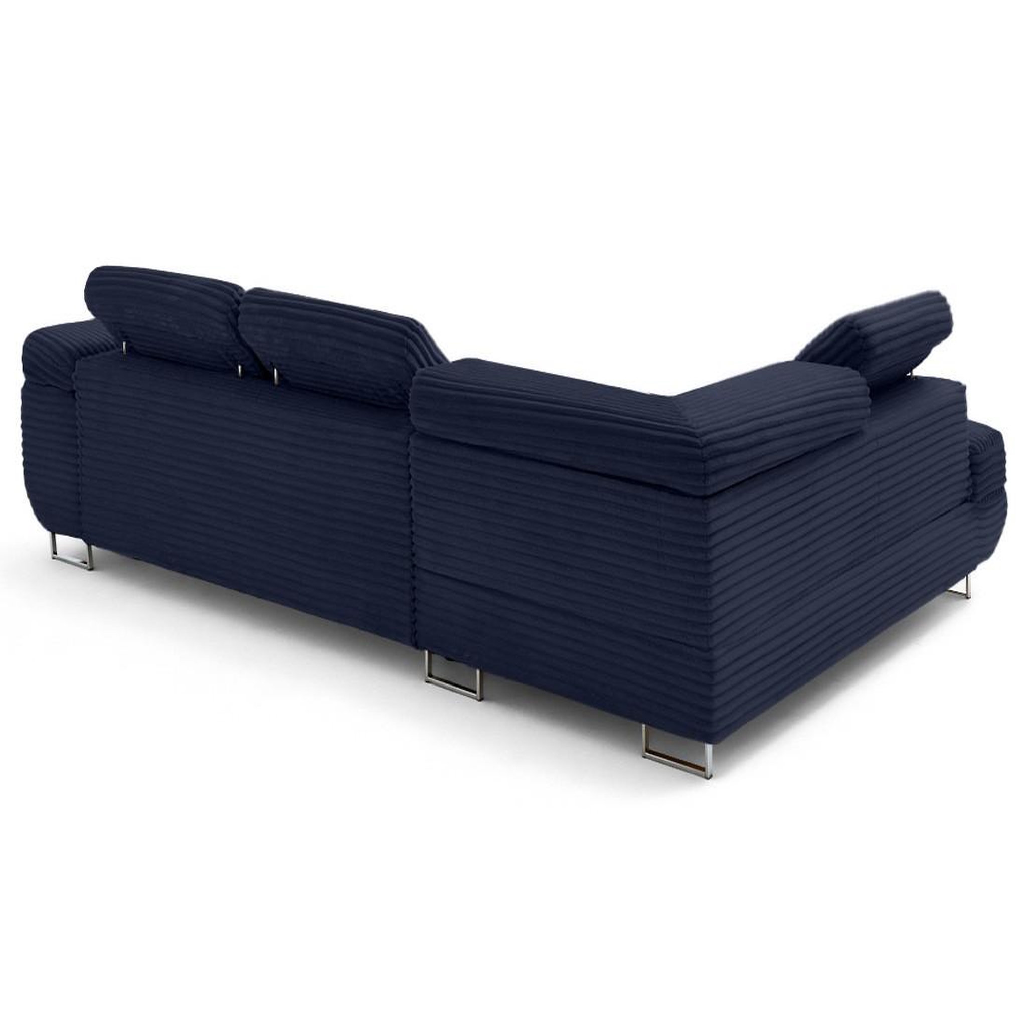 Voir la diapositive 4 : LISA DESIGN Zaria - canapé d'angle gauche 5 places convertible avec coffre et têtières en velours côtelé grosses côtes