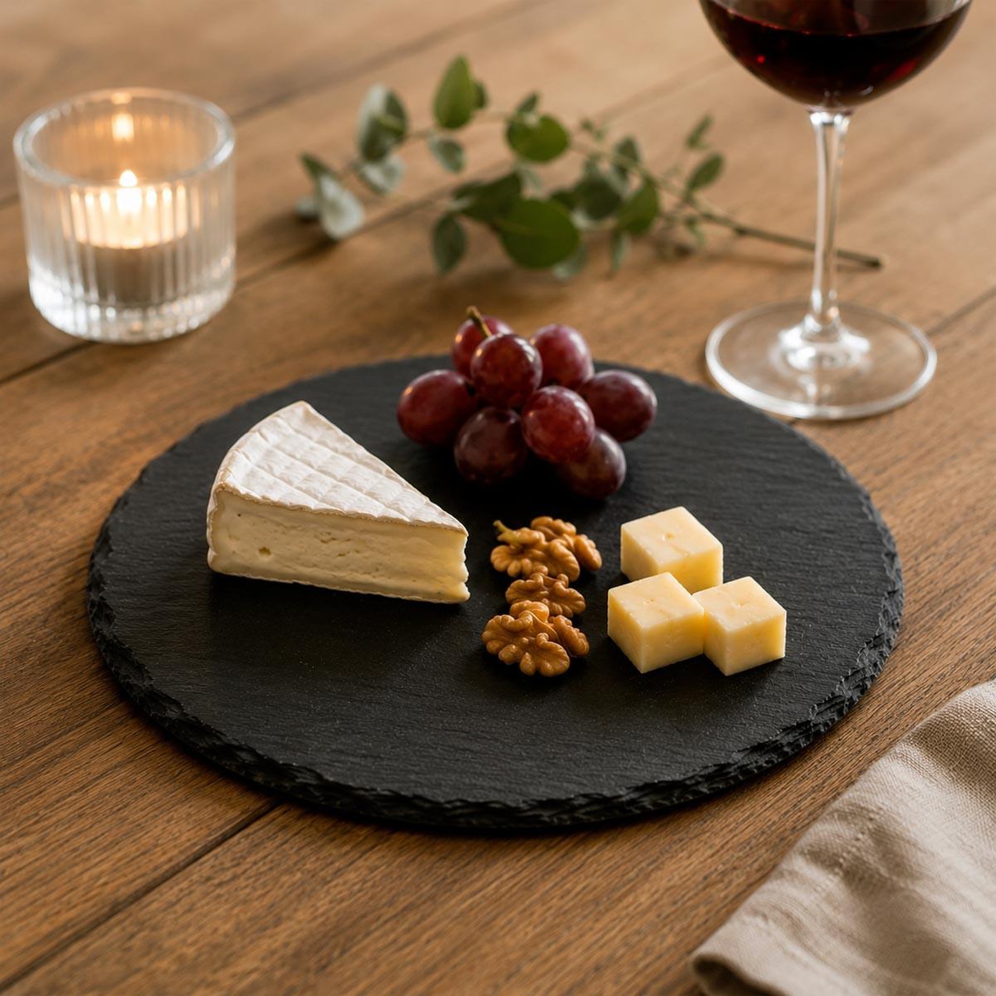 Voir la diapositive 2 : SECRET DE GOURMET Assiette de présentation  ardoise  32cm gris