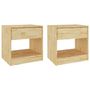 Voir la diapositive 2 : VIDAXL Tables de chevet 2 pcs 40x31x40 cm bois de pin massif
