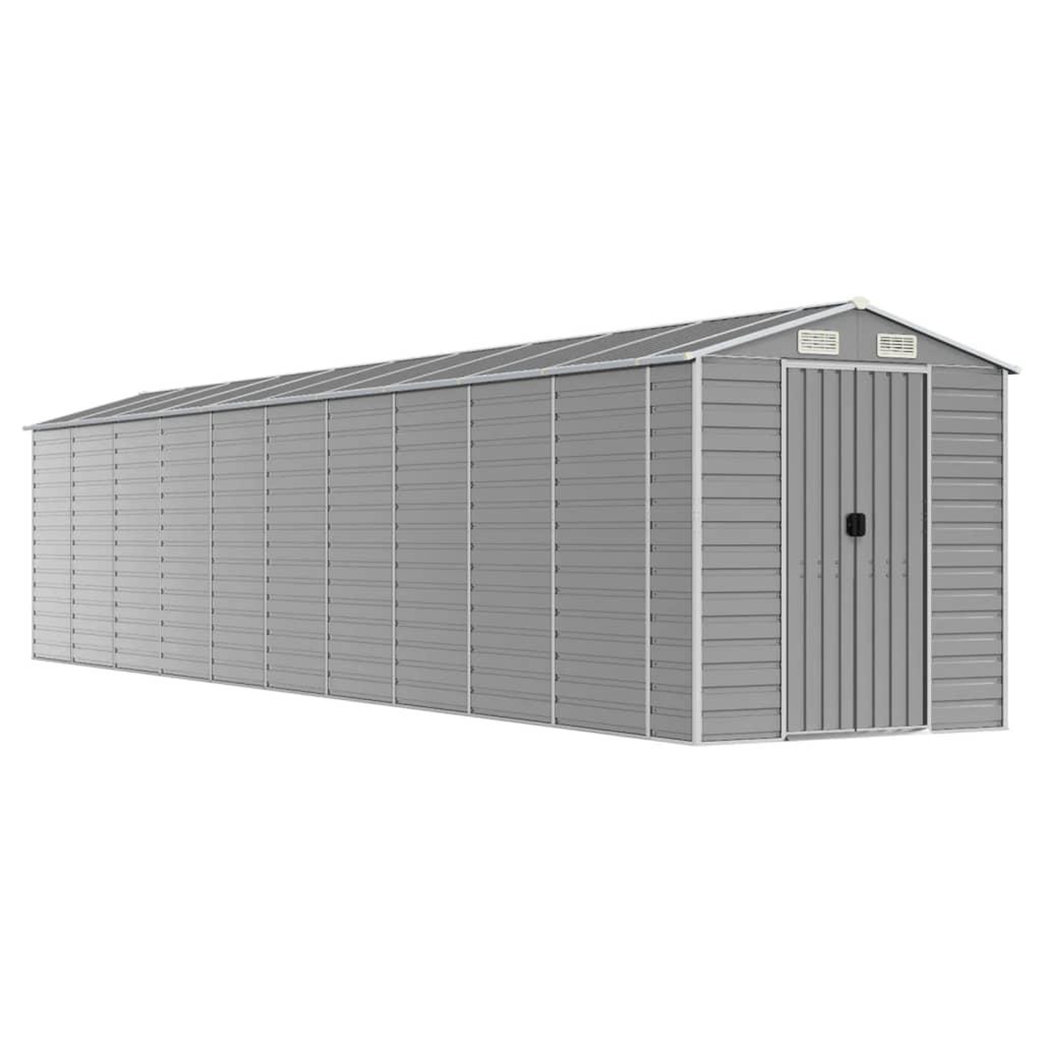 Voir la diapositive 2 : VIDAXL Abri de jardin gris clair 191x895x198 cm acier galvanise