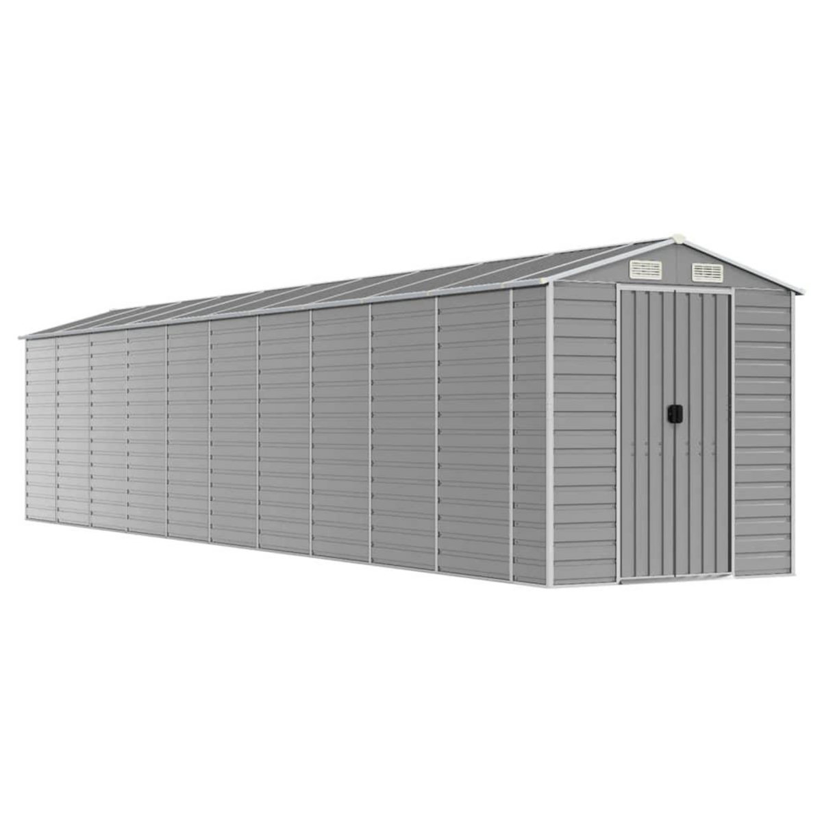 VIDAXL Abri de jardin gris clair 191x895x198 cm acier galvanise