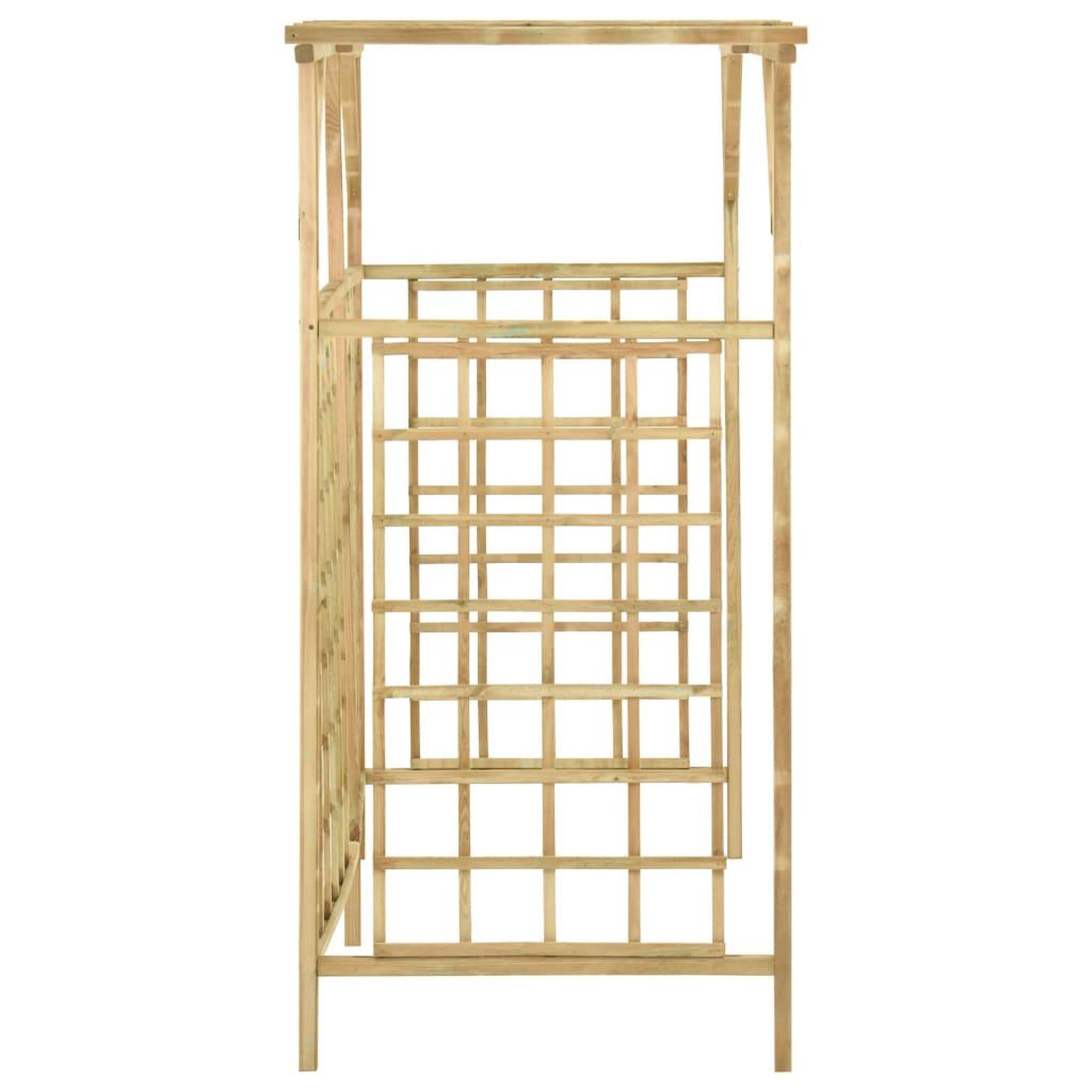 Voir la diapositive 4 : VIDAXL Pergola de jardin pour poubelles triples Bois de pin impregne