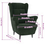 Voir la diapositive 6 : VIDAXL Fauteuil vert fonce velours