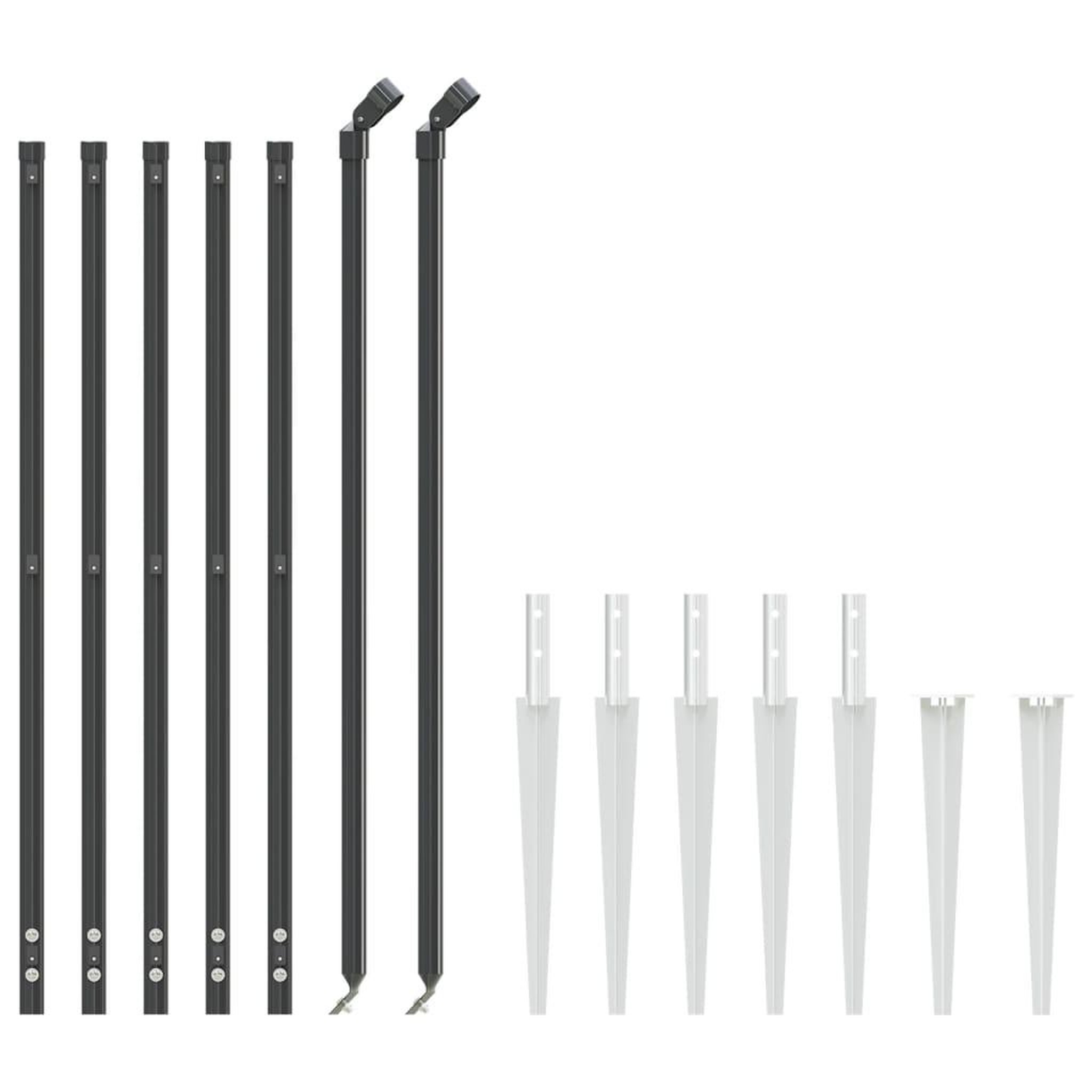 Voir la diapositive 3 : VIDAXL Cloture en treillis metallique et ancrage anthracite 1x10 m