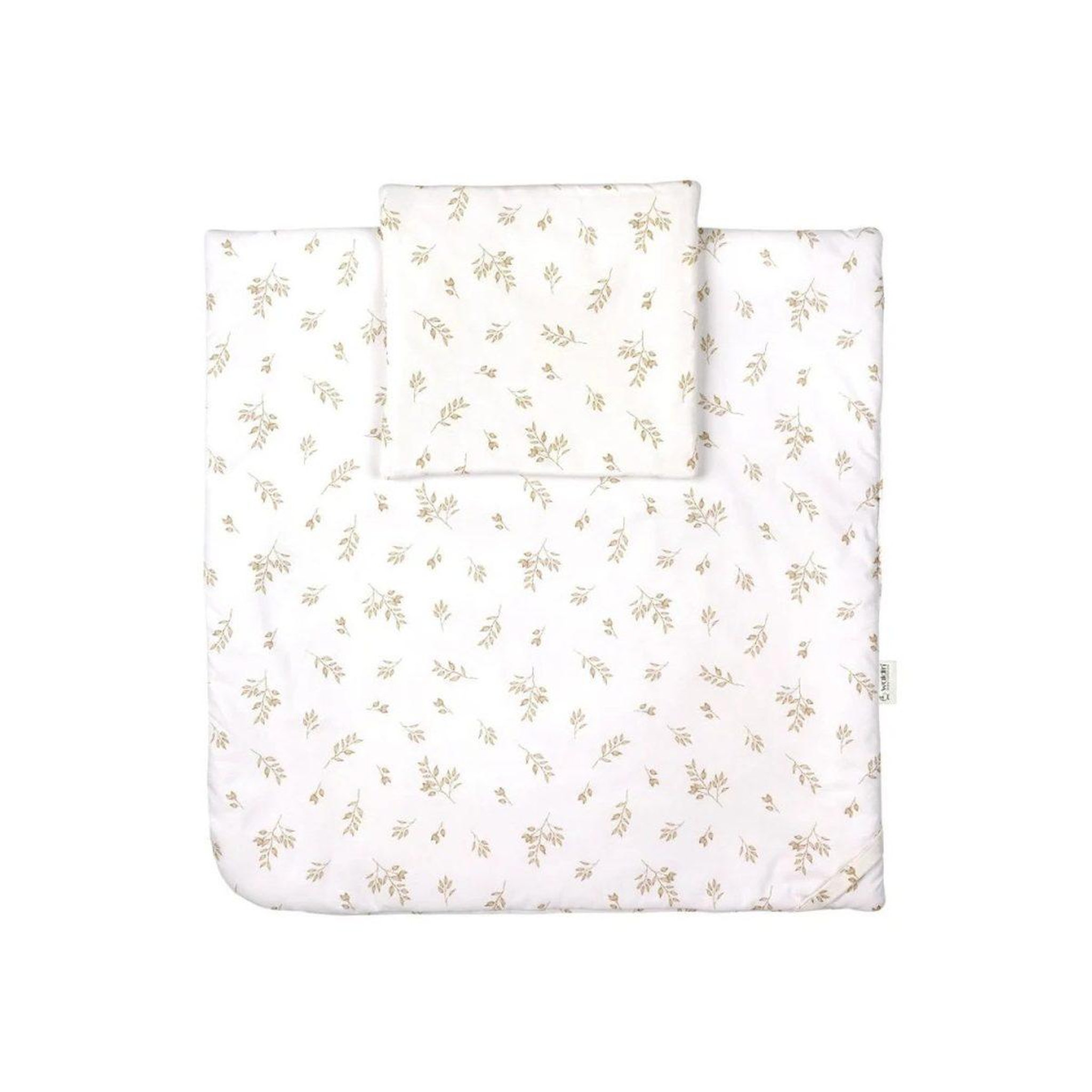 Voir la diapositive 3 : WALDIN Parure 2 en 1 couette et lange d'emmaillotage 75 × 75 cm - feuilles brunes
