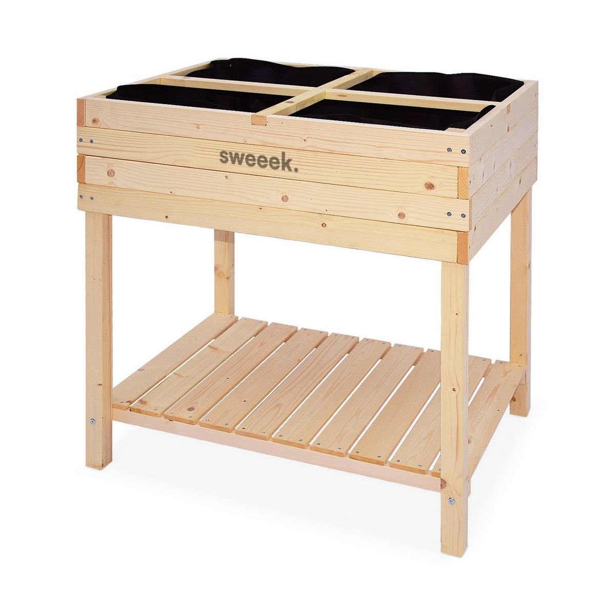 SWEEEK Carré potager sur pieds 80x60.  Anémone -  potager en épicéa finlandais