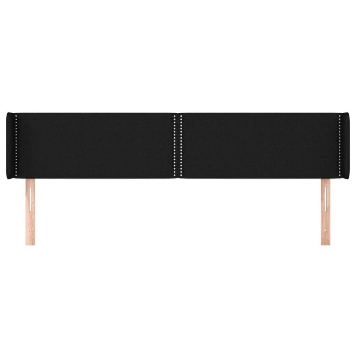 VIDAXL Tete de lit avec oreilles Noir 183x16x78/88 cm Tissu