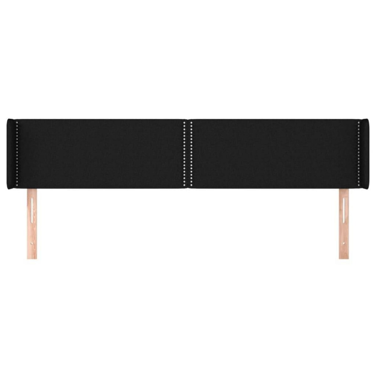 VIDAXL Tete de lit avec oreilles Noir 183x16x78/88 cm Tissu