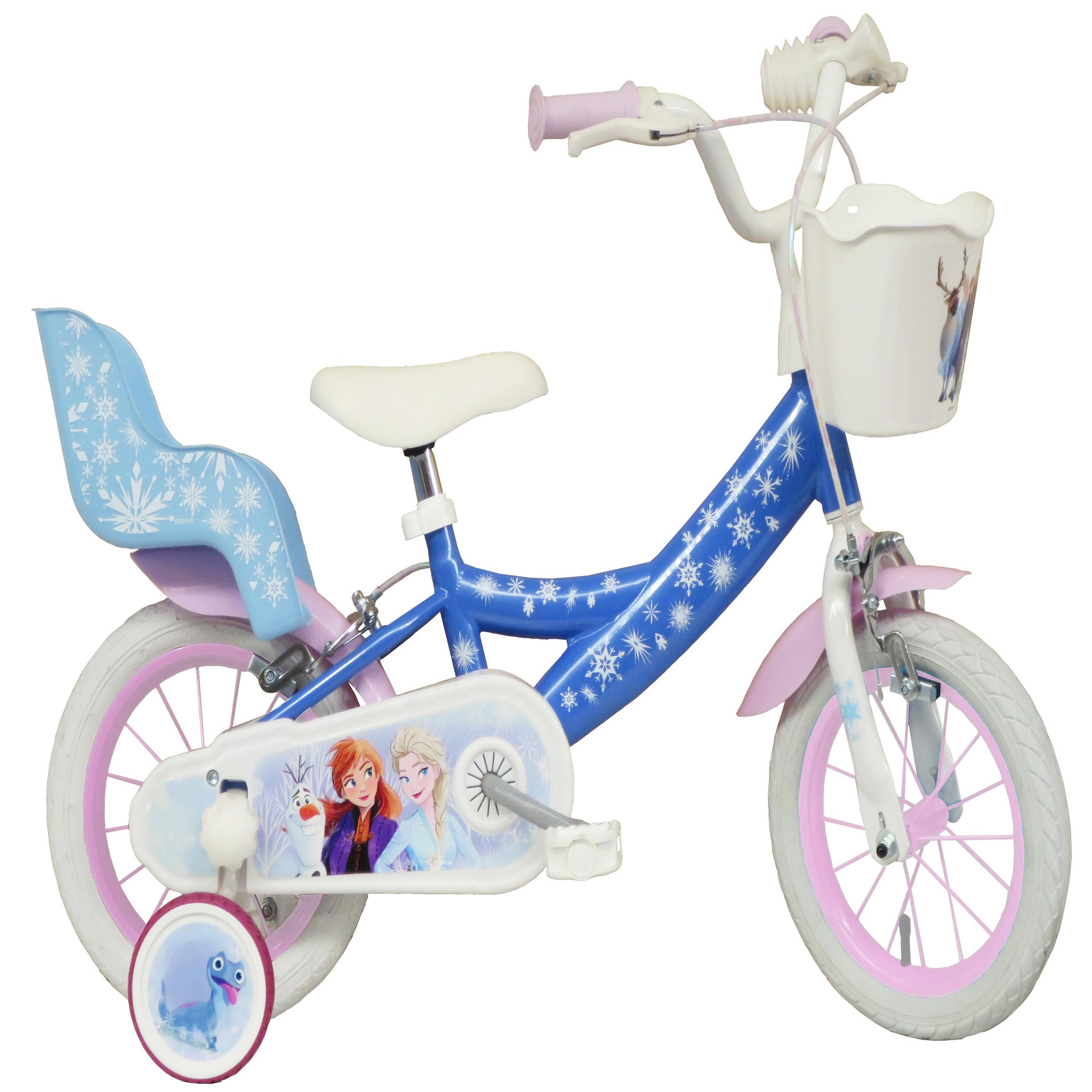 DISNEY Vélo 12  Fille Licence  Reine de Neiges  pour enfant de 2 à 4 ans avec stabilisateurs à molettes - 2 freins