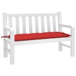 VIDAXL Coussin de banc de jardin rouge 120x50x7 cm tissu oxford
