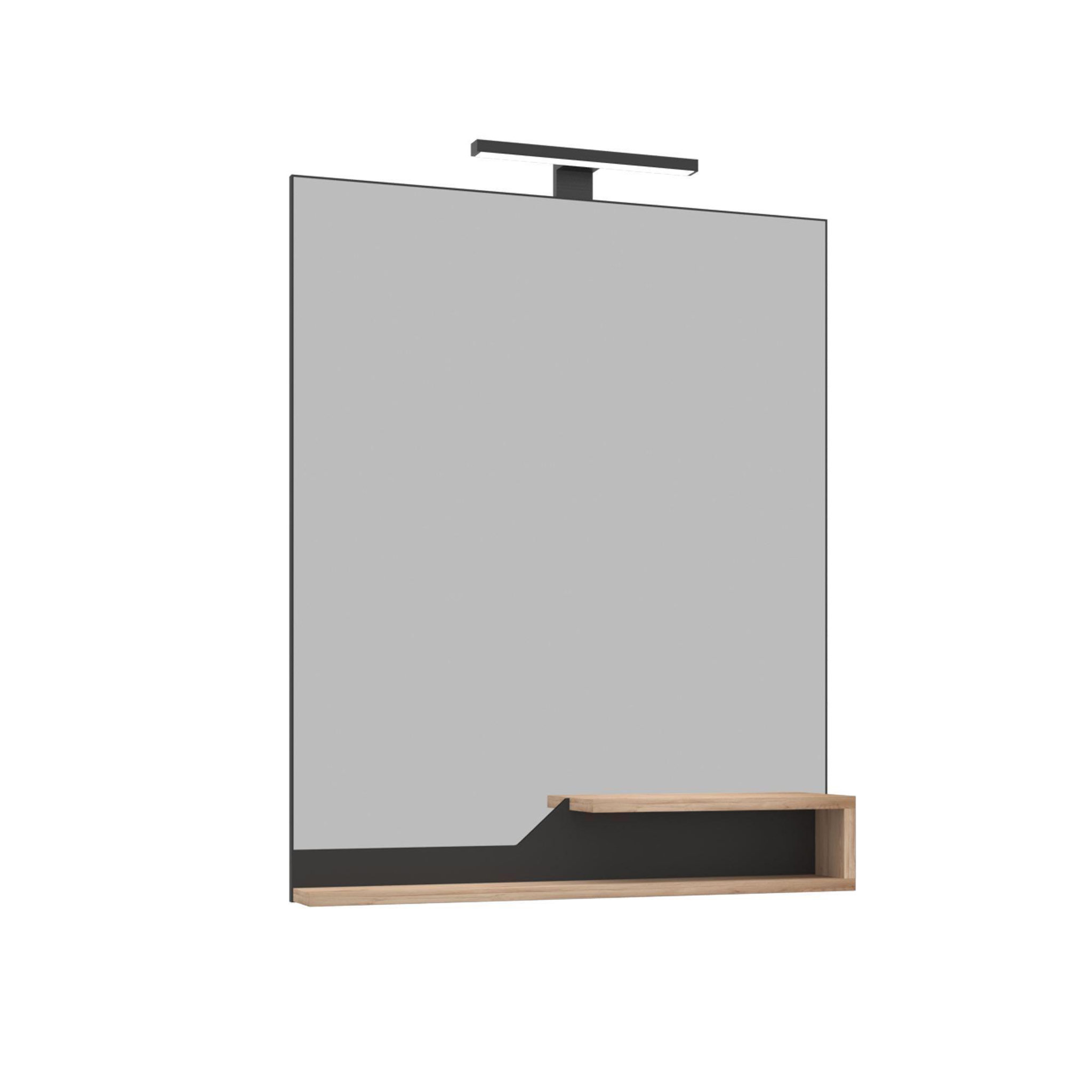 Habitat et Jardin Miroir décoratif en bois  galia 80  - 60 x 14 x 100 cm - oak