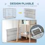Voir la diapositive 6 : PAWHUT Cage pour chien pliable - plateau excrément coulissant - 2 portes verrouillable, poignée - dim. 61L x 43l x 50H cm - fer galvanisé PP blanc