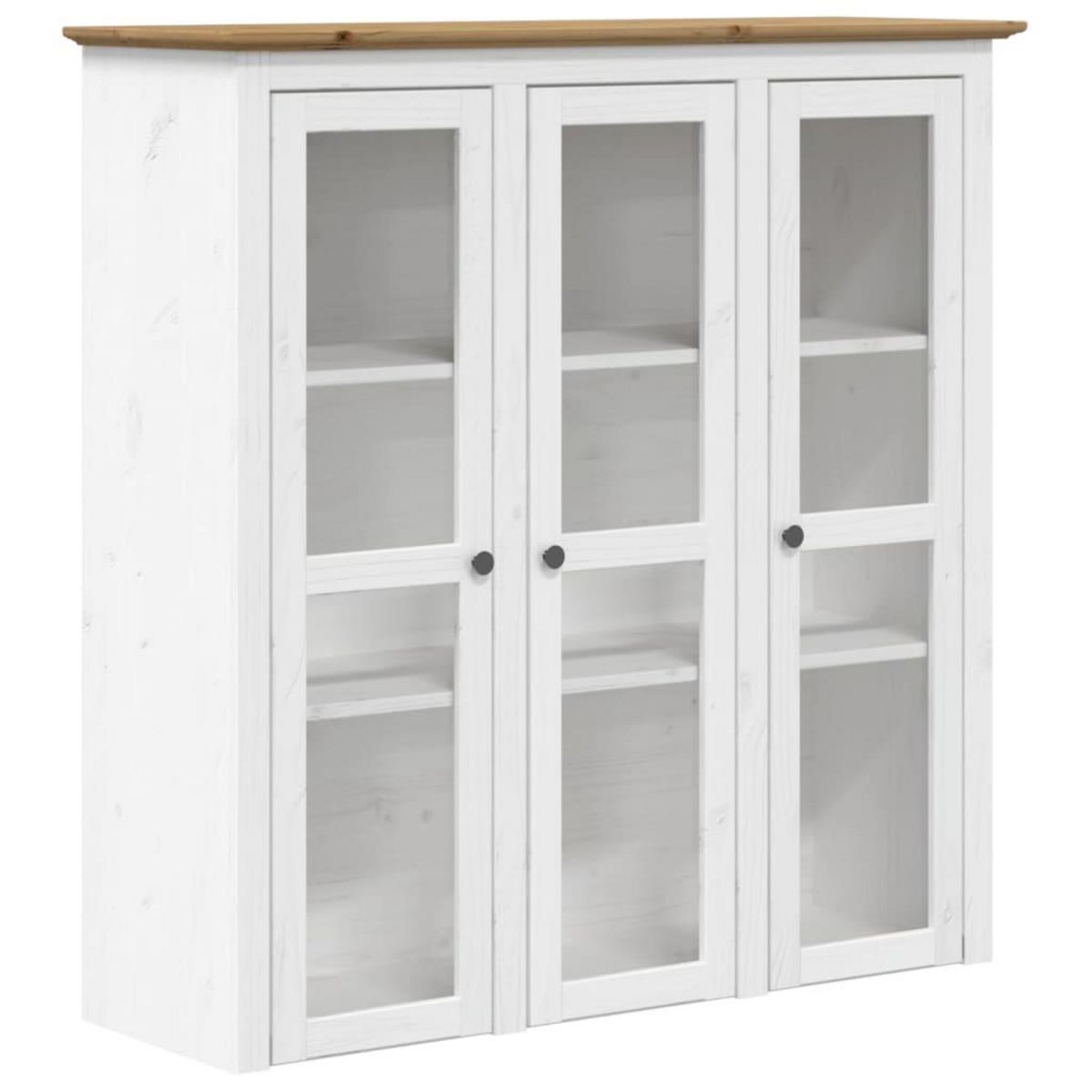 VIDAXL Buffet BODO blanc et marron 115,5x43x200,5cm bois massif de pin