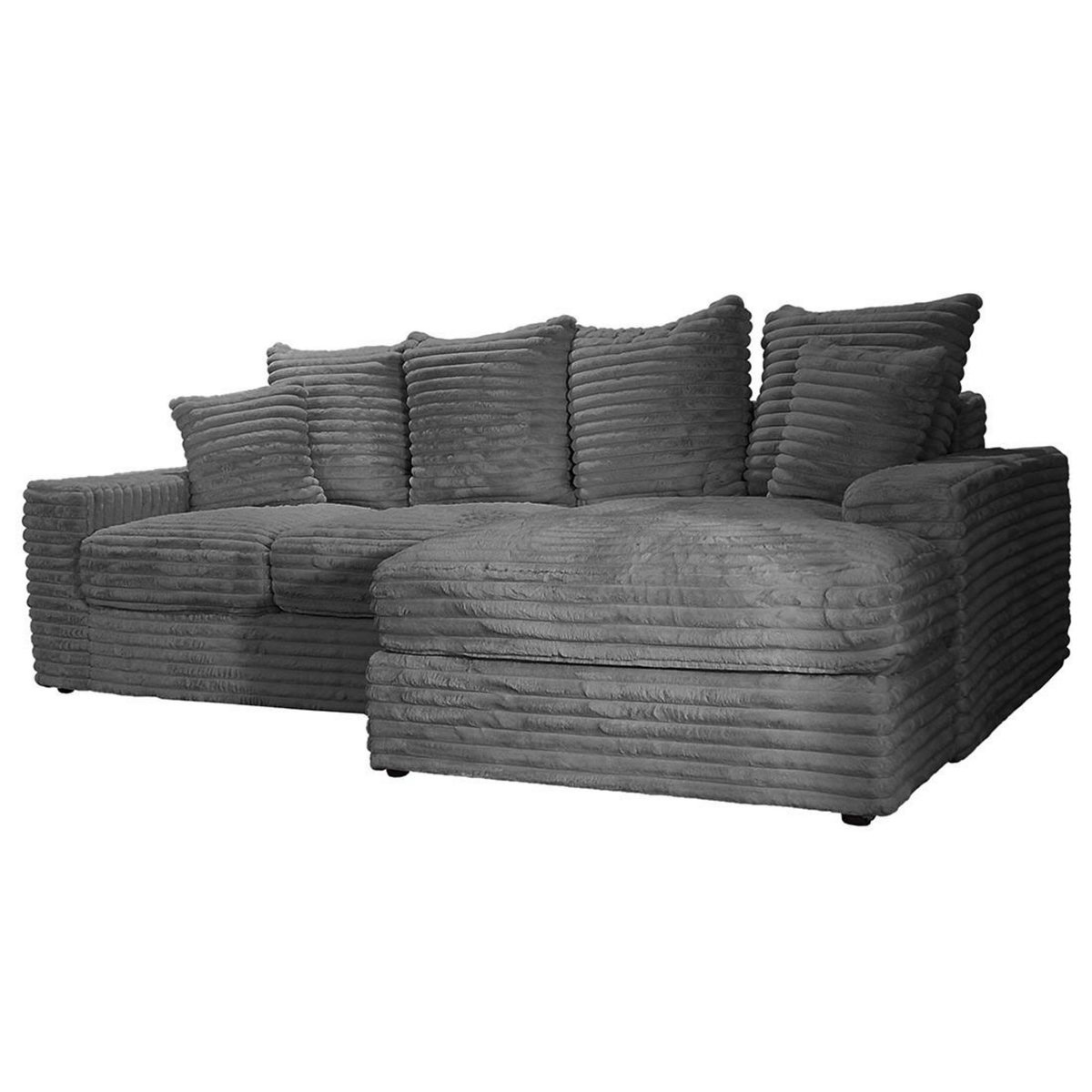 LISA DESIGN Andy - canapé d'angle droit 4 places en fausse fourrure côtelée