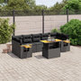 Voir la diapositive 1 : VIDAXL Salon de jardin 8 pcs avec coussins noir resine tressee