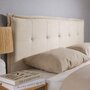 Voir la diapositive 6 : IDIMEX Tête de lit ZELOX 160 capitonnée sur pieds, en tissu