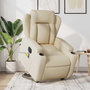 Voir la diapositive 1 : VIDAXL Fauteuil inclinable de massage electrique Creme Tissu