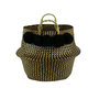 Voir la diapositive 1 : The Home Deco Factory Panier tressé Pompons - 44 x H. 43 cm - Noir