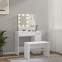 Voir la diapositive 3 : VIDAXL Ensemble de coiffeuse avec LED Blanc brillant Bois d'ingenierie