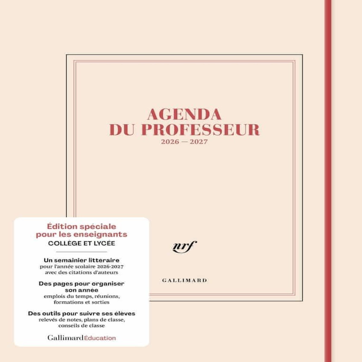 AGENDA DU PROFESSEUR. EDITION 2026-2027, Gallimard