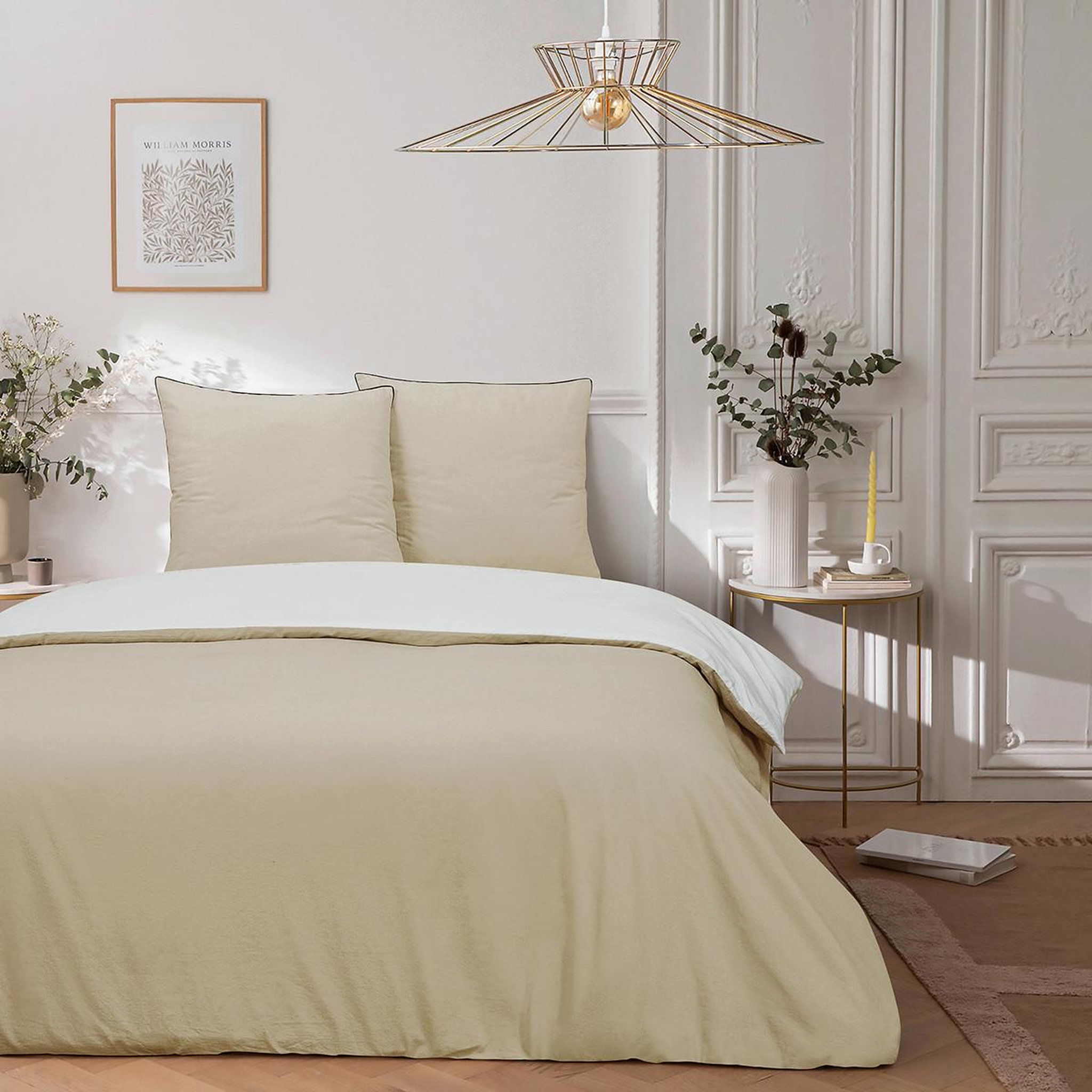 Voir la diapositive 1 : FUTURE HOME Parure de lit double bicolore